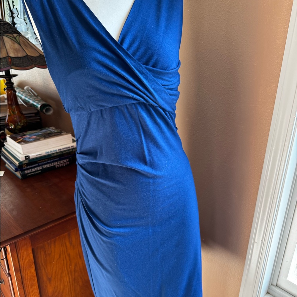 Elegant Blue Wrap Dress